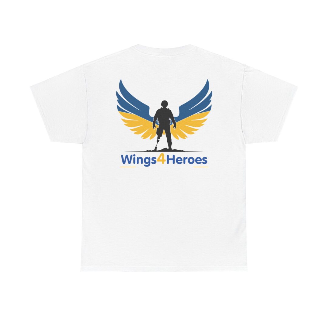 Wings for Heroes Unisex Heavy Cotton Tee - Inspirational Design for Everyday Heroes - Image 2