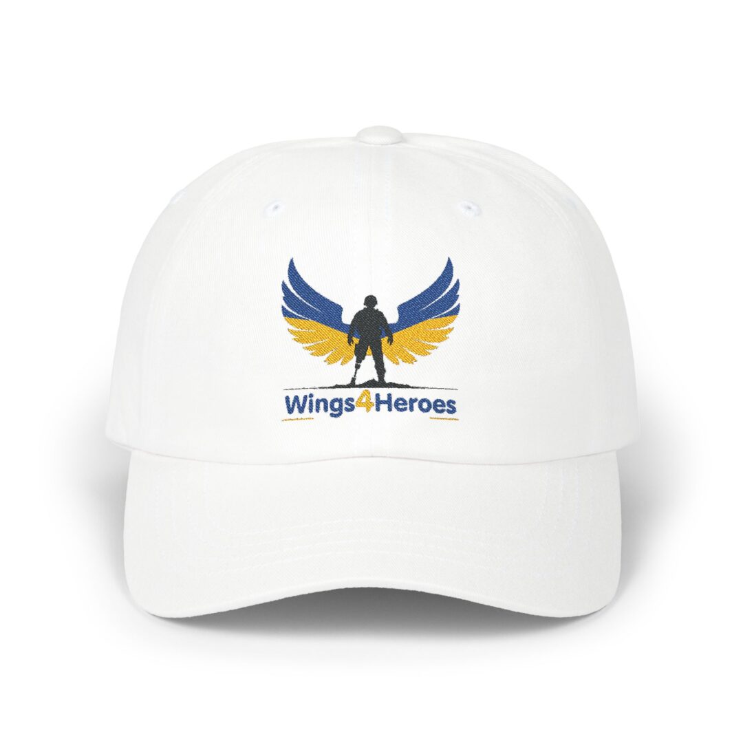 Wings4Heroes Classic Cap - Adjustable White Hat for Support and Style