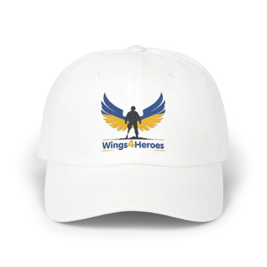 Wings4Heroes Classic Cap - Adjustable White Hat for Support and Style