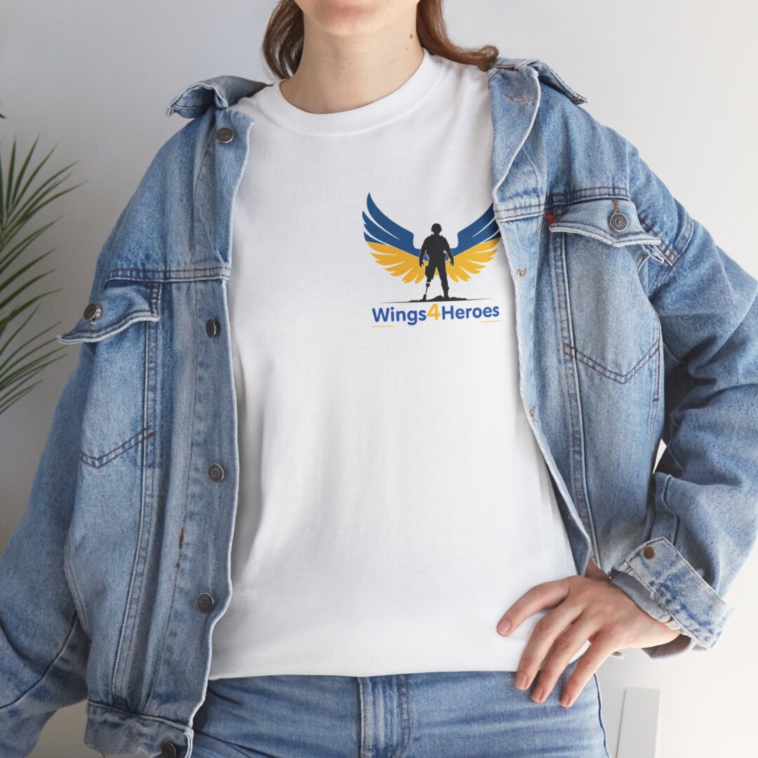 Wings for Heroes Unisex Heavy Cotton Tee - Inspirational Design for Everyday Heroes - Image 6