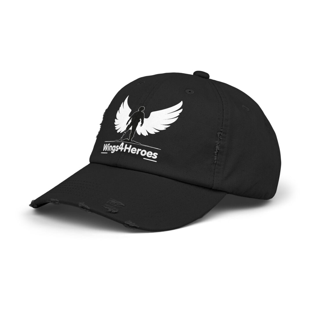 distress Hat black background - white black - Image 2