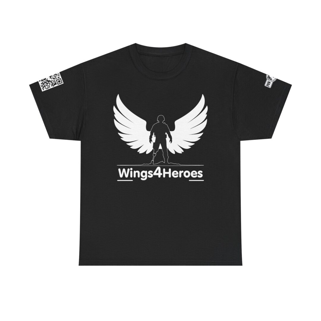 Black-White With qr and pow mia T-shirt - Inspirational Graphic T-Shirt for Supporters