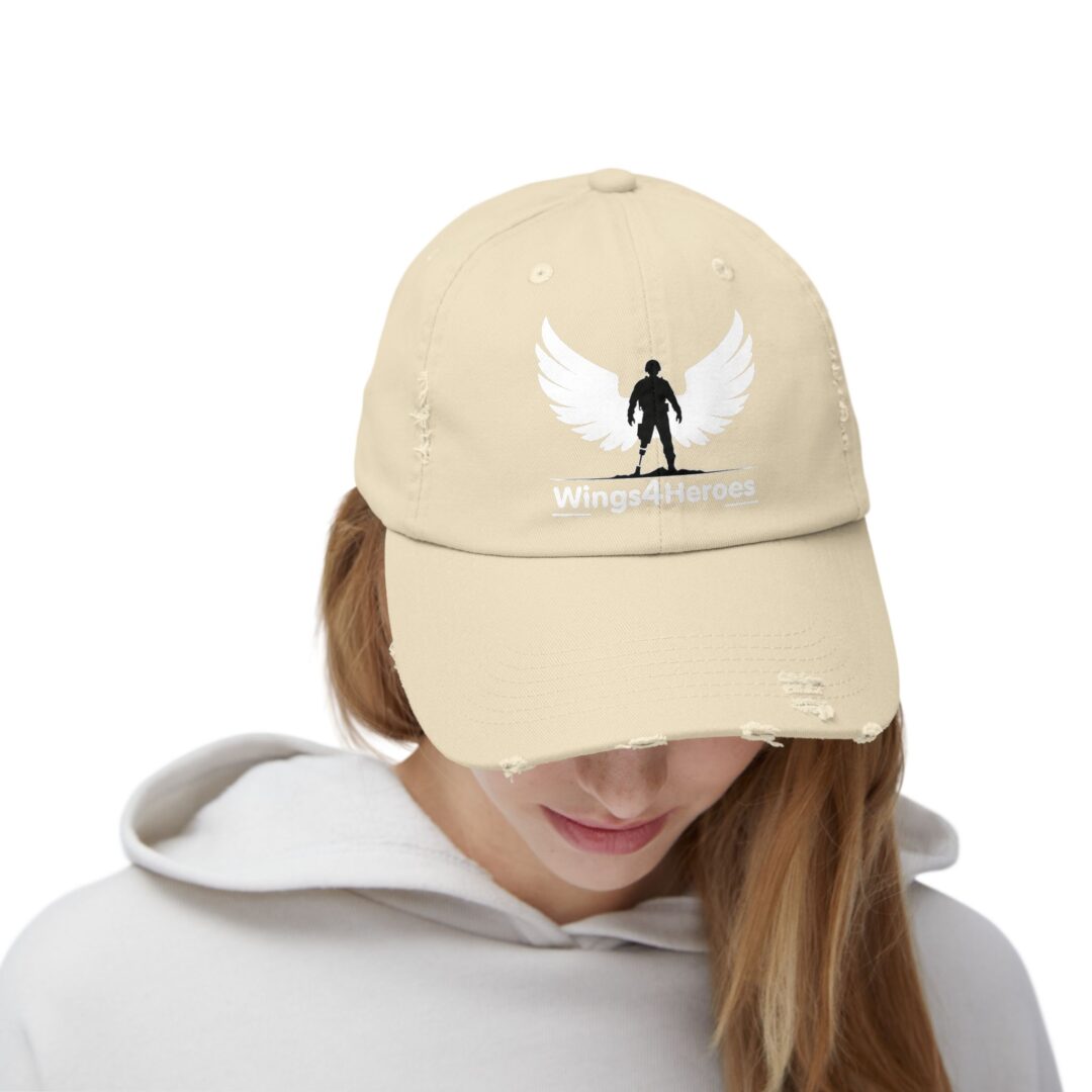 distress Hat black background - white black - Image 8