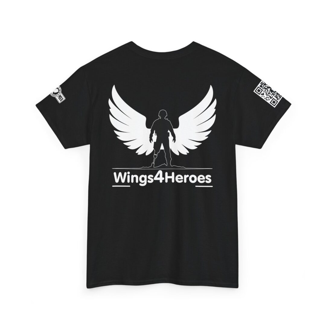 Black-White With qr and pow mia T-shirt - Inspirational Graphic T-Shirt for Supporters - Image 4