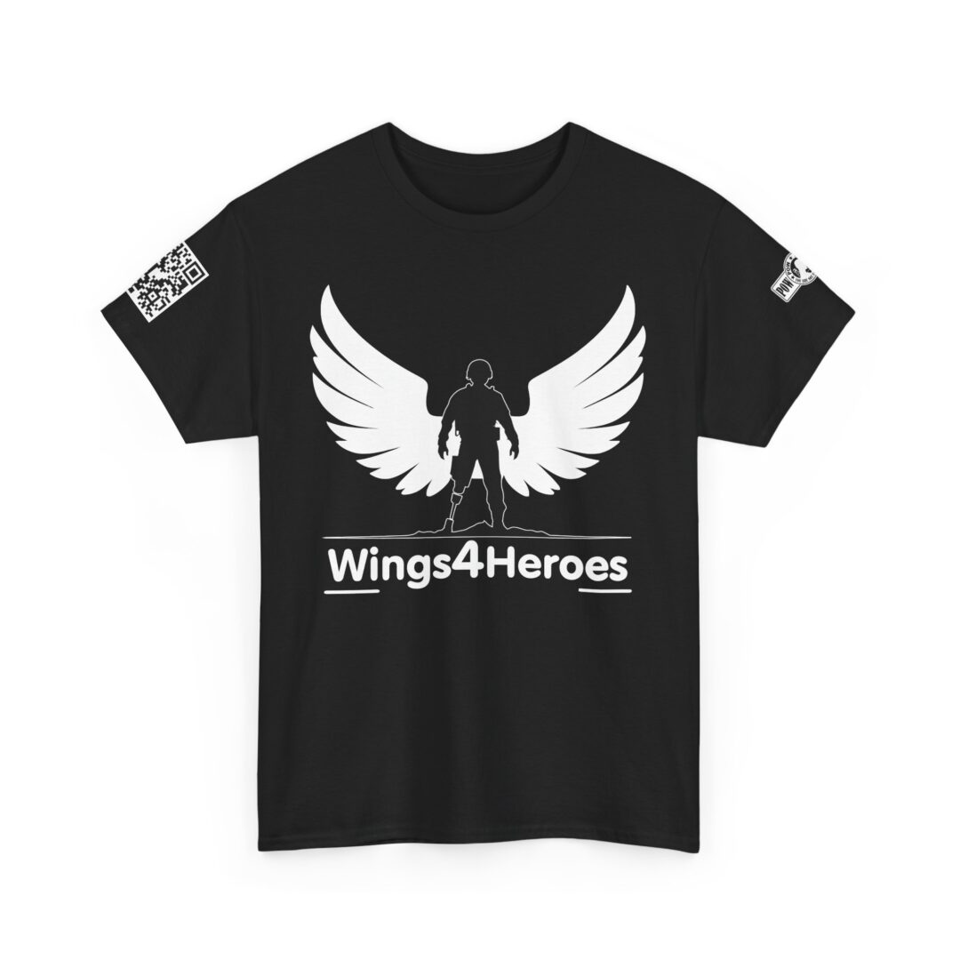 Black-White With qr and pow mia T-shirt - Inspirational Graphic T-Shirt for Supporters - Image 3