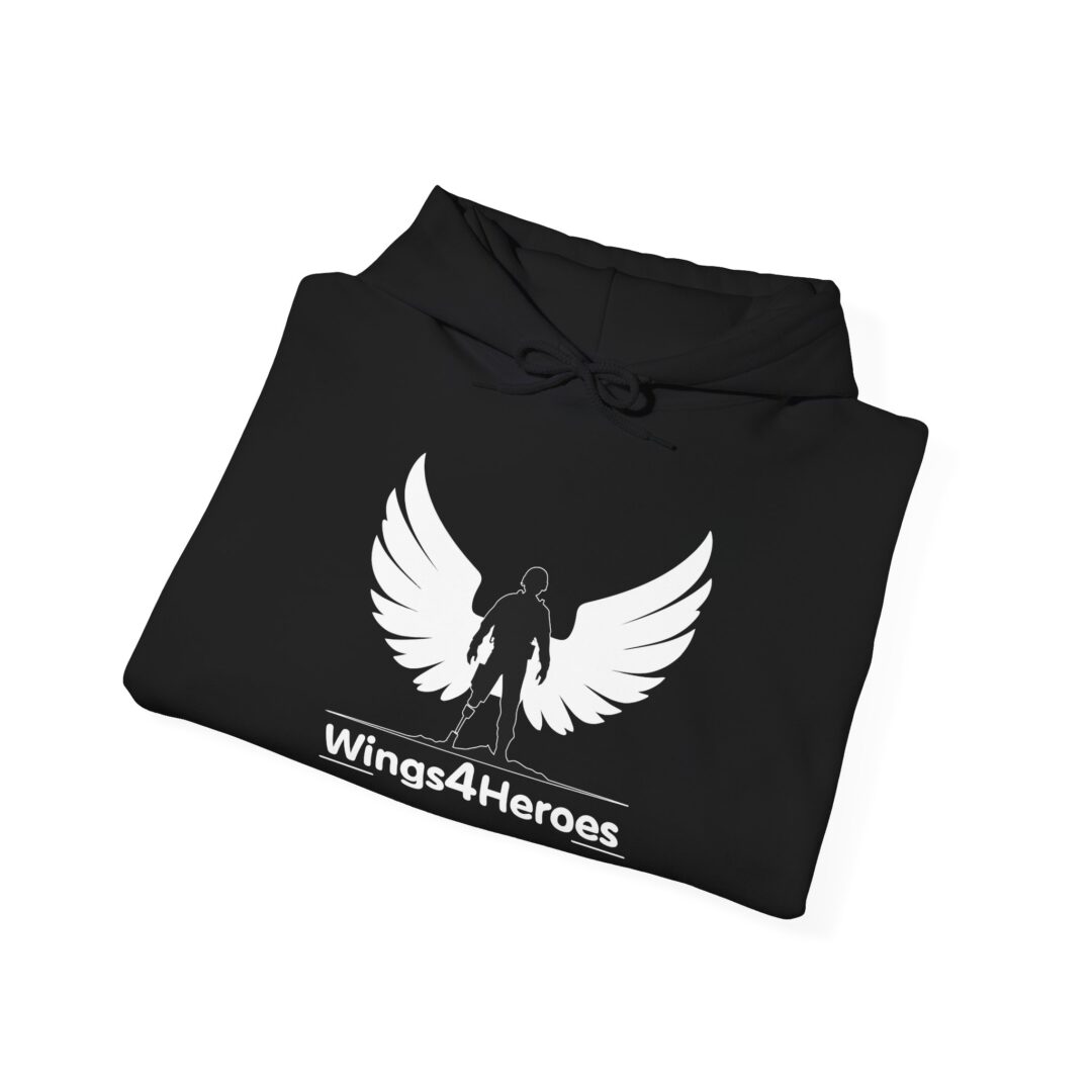 Black and White Hoodie With pow-mia on sleeve+qr Code Done - Image 8
